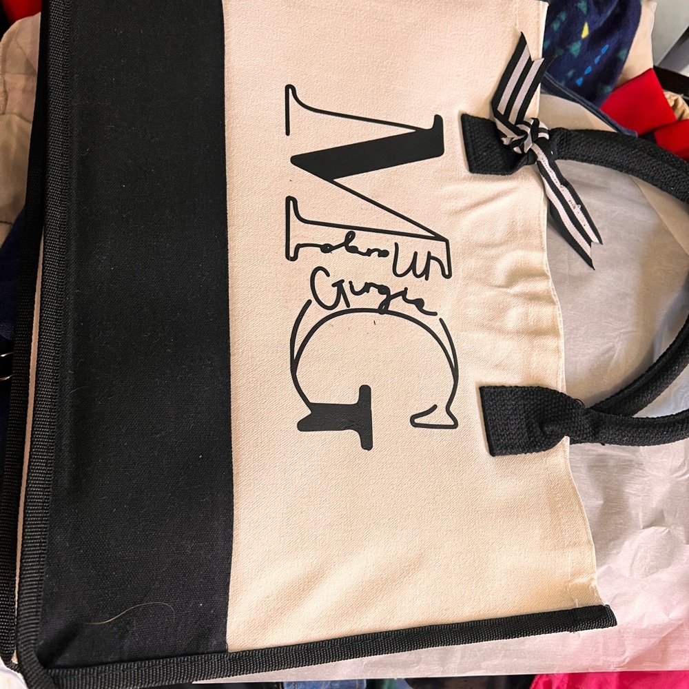 Stylish Black and Cream Tote Bag